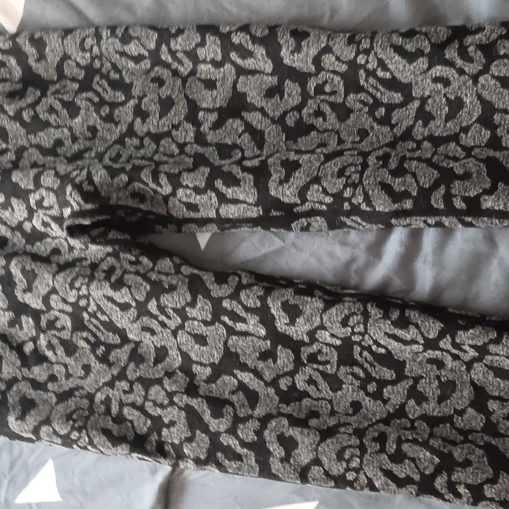 Black and Gray Patterned Pants
